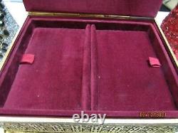 Vintage Globe 24k Gold Plated Jewelry Chest/box Must See