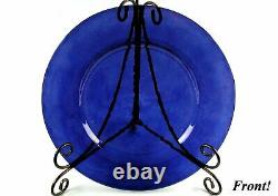 Vintage Hand Blown Glass Blue Decorative And Highly Collectable Plate MUST SEE