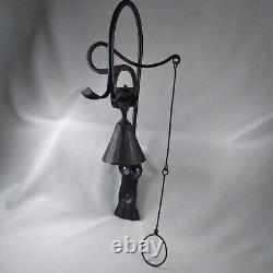 Vintage Hand Forged Wall Mount Cantilever Iron Bell GERMAN Must See
