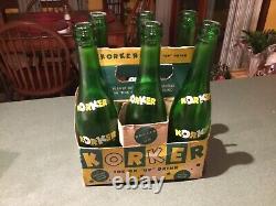 Vintage KORKER LEMON SODA SIX PACK BOTTLES & CARTON! RARE! MUST SEE