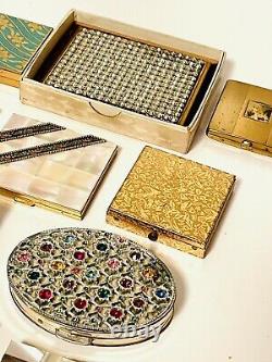 Vintage Ladies Rhinestone Powder Compact Perfume Lighter Collection LOT Must See