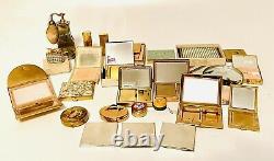 Vintage Ladies Rhinestone Powder Compact Perfume Lighter Collection LOT Must See
