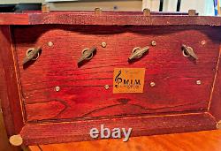Vintage M. I. M. Lador 4 Love Songs Wooden Music Box made in Japan Art MUST SEE