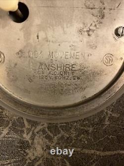 Vintage MCM ATOMIC FACE working Crude Black Marble Mantle Clock 10x8 MUST SEE