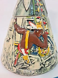 Vintage Mccoy Teepee Cookie Jar 137 Native American Indian 1950s Usa-must See