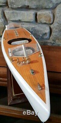 Vintage Model Wooden Handcrafted Speed Boat MUST SEE Unknown Type