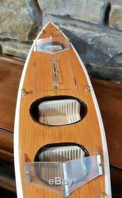 Vintage Model Wooden Handcrafted Speed Boat MUST SEE Unknown Type