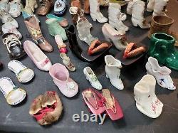 Vintage Ornate Huge Miniature Shoe Lot Collection Too Many To List! Must See