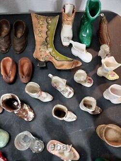 Vintage Ornate Huge Miniature Shoe Lot Collection Too Many To List! Must See