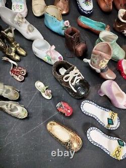 Vintage Ornate Huge Miniature Shoe Lot Collection Too Many To List! Must See