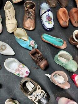 Vintage Ornate Huge Miniature Shoe Lot Collection Too Many To List! Must See