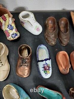 Vintage Ornate Huge Miniature Shoe Lot Collection Too Many To List! Must See