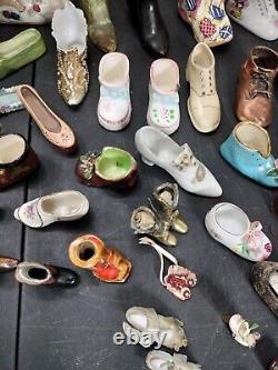 Vintage Ornate Huge Miniature Shoe Lot Collection Too Many To List! Must See