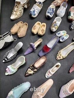 Vintage Ornate Huge Miniature Shoe Lot Collection Too Many To List! Must See