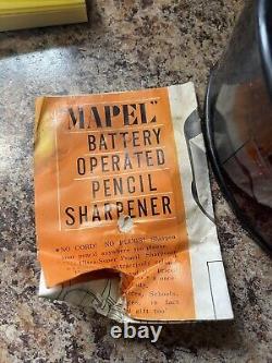 Vintage RARE Maple Battery Operated Pencil Sharpener Must See NOS