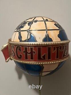 Vintage SCHLITZ Beer MOTION Globe Bar Light Sign! Must SEE VIDEO & Exec. Cond