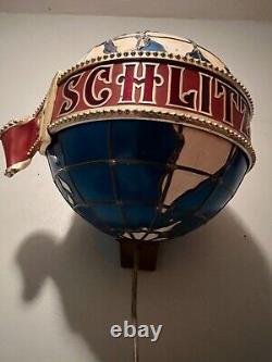 Vintage SCHLITZ Beer MOTION Globe Bar Light Sign! Must SEE VIDEO & Exec. Cond