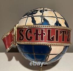 Vintage SCHLITZ Beer MOTION Globe Bar Light Sign! Must SEE VIDEO & Exec. Cond