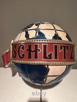 Vintage SCHLITZ Beer MOTION Globe Bar Light Sign! Must SEE VIDEO & Exec. Cond