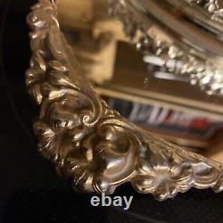 Vintage STACKED BRASS HANDKED vanity tray Regency Era 18x11 Filigree MUST SEE
