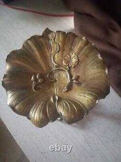 Vintage Stunning Brass Trinket Dish, Jewelry Holder, Art Nouveau, 5.5×5MUST SEE