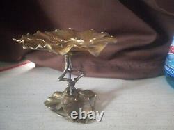Vintage Stunning Brass Trinket Dish, Jewelry Holder, Art Nouveau, 5.5×5MUST SEE