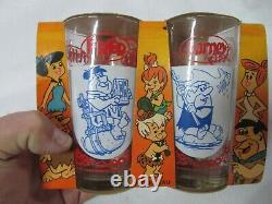 Vintage Very Nice The Flintstones 2 Tumblers Set, Argentina (rare), Must See