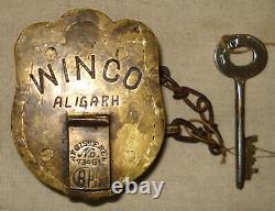 Vintage Very Rare Shape Old Brass Pad Lock Working Condition Must See