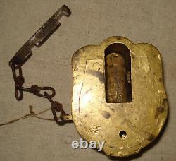 Vintage Very Rare Shape Old Brass Pad Lock Working Condition Must See