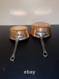 Vintage copper cookware Set made in france 7 & 8 Sauce Pans Must See