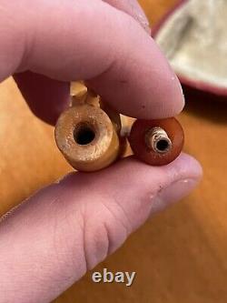 Vintage genuine meerschaum cheroot estate pipe with case amber stem MUST SEE