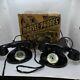 Vtg 1930's Quam Nichols Co Metal Marvel-Phones With Box & Wires MUST SEE