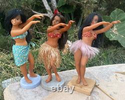 Vtg 1960s 10 Hawaiian Hula Girls Tiki Dolls Aloha Must See! Rare