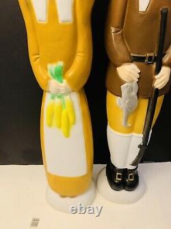 Vtg. Thanksgiving Blow Mold Pilgrims Union Products Don Featherstone A MUST SEE