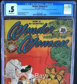 WONDER WOMAN #3 (DC 1943) CGC 0.5 OW ONLY 35 in CENSUS! Must See