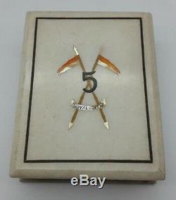 WW1 British Army 5th Royal Irish Lancers Inlaid Alabaster Medal Box MUST SEE