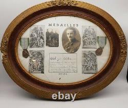 WW2 French Army POW Brothers Stalag Framed Medals & Photographs MUST SEE