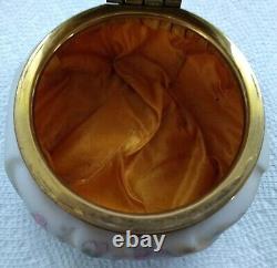 Wave Crest Swirl Glass Opal Ware Powder Dresser Box 5 3/8 Beautiful, Must See