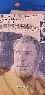 William Big Bill Tilden for Lucky Strike AD 1928 SEALED 4 COLLECTORS MUST SEE