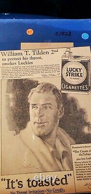 William Big Bill Tilden for Lucky Strike AD 1928 SEALED 4 COLLECTORS MUST SEE