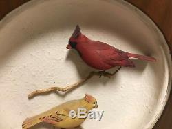 William Reinbold Artist Signed Carved Pair of Cardinal Birds Lamp Must See