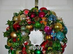 Wonderful Whimsical Vintage Ornament Wreath One Of A Kind Hand Made Must See