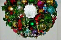 Wonderful Whimsical Vintage Ornament Wreath One Of A Kind Hand Made Must See