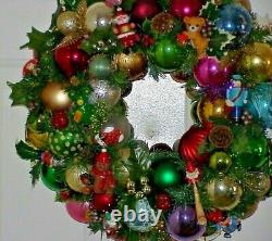 Wonderful Whimsical Vintage Ornament Wreath One Of A Kind Hand Made Must See