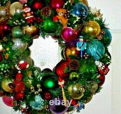 Wonderful Whimsical Vintage Ornament Wreath One Of A Kind Hand Made Must See