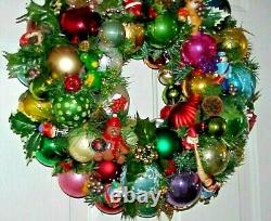 Wonderful Whimsical Vintage Ornament Wreath One Of A Kind Hand Made Must See