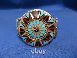 ZUNI Stunning Beautiful Unkestine Turquoise Red Fossil Coral Bracelet Must See